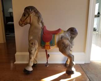 Mobo Early 20th Century Painted Metal Hobby Horse.