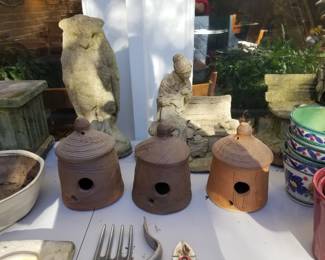 Terracotta Birdhouses and Concrete Statuary 
