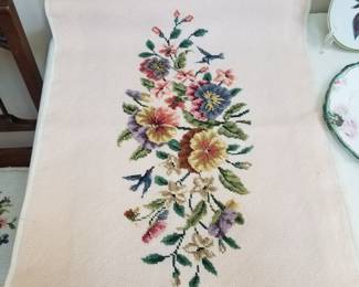 Needlepoint Bench Seat Cover.