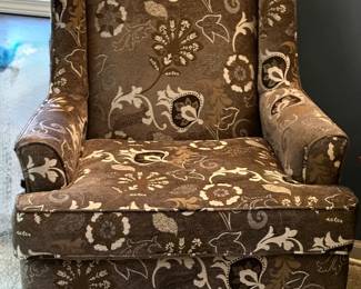 One of two wingback chairs in excellent condition