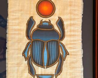 Scarab painting on Papyrus