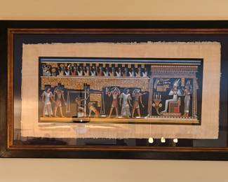 Large Egyptian painting on papyrus
