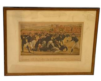 Framed 1920 Everett Henry Print: First Intercollegiate Championship Football Game Yale vs Princeton