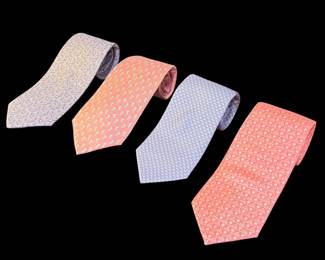 Set of 4 Vineyard Vines Silk Patterned Ties Assorted Designs