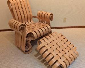 Frank Gehry for Knoll Power Play Chair and Ottoman