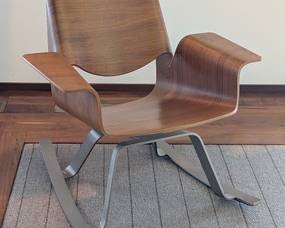 Blu Dot Buttercup Rocking Chair with Wood and Metal Frame