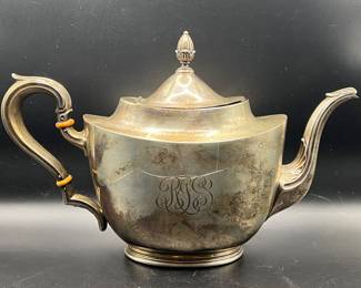 Sterling silver 9-cup teapot — Amherst Massachusetts 01002 — see SCM.CTBids.com for weight in grams