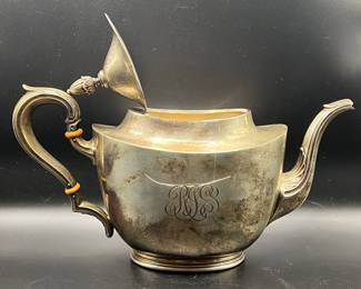 Sterling silver teapot with lid — Amherst Massachusetts 01002