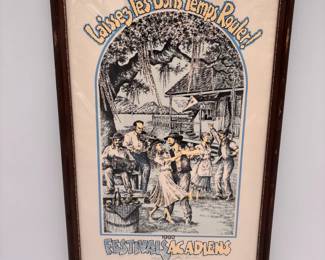  1992 Festivals Acadiens Framed Art Poster, Signed