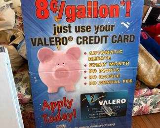  46” x 28” gas station sign corrugated board 