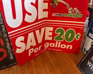 44” x 40” gas station corrugated sign corrugated board