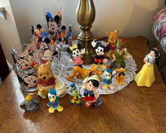 Disney figures and glasses