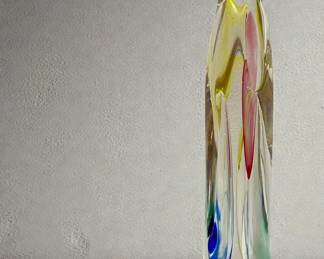 Flame Form Bud Vase, Art Glass
