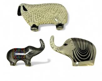Three ABRAHAM PALATNIK Lucite Op Art Animal Sculptures

