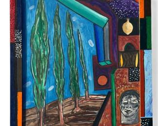 ITALO SCANGA (Italian-American, 1932-2001) Mixed Media Painting, 1987
