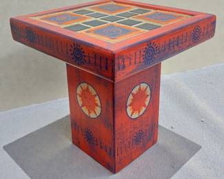 Mexican Painted Tile Top Table
