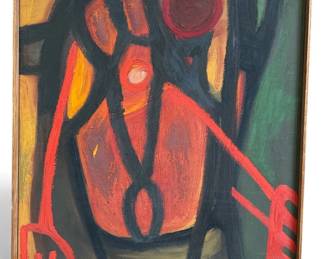 Abstract Mid Century Oil Painting
