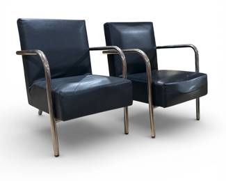 A Pair of Streamline Art Deco Lounge Chairs
