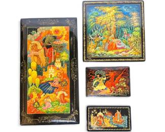 Four Russian Lacquer Boxes
