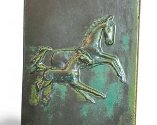 After PAUL DRESSLER Mare and Foal Horse Wall Plaque
