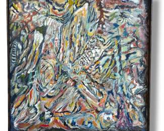 Mid Century Abstract Oil Painting
