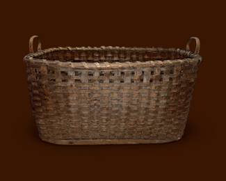 Early 19th C Primitive Splint Gathering Basket

