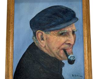 Mid Century Portrait of a Man Oil Painting, B SULLIVAN
