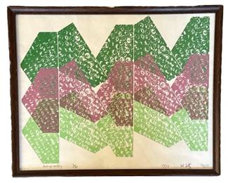 "Hubcap Medley" 1974 M. FOLTZ Abstract Painting
