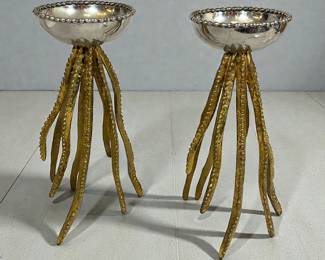 MICHAEL ARAM Neptune Octopus Pricket Candleholders, Pair
