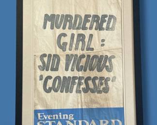 Rare London Newspaper Billboard, SID VICIOUS, Punk Scene
