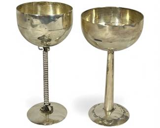 Two Sterling Silver Chalices, J.H. QUINTANA, LIVINGSTON
