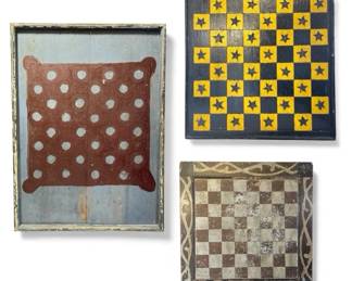 Three American Folk Art Checkerboards
