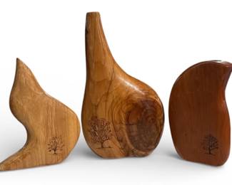 Biomorphic Wood Weed Vase Sculptures
