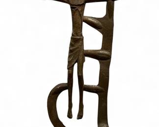 Abstract Bronze Brutalist Crucifix Signed GRAIL
