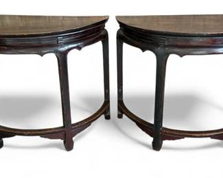 A Pair of Chinese Demilune Tables
