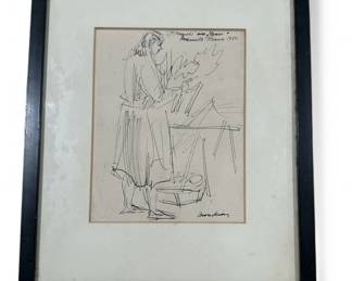 MOSKOWITZ Ink Drawing 1952 France
