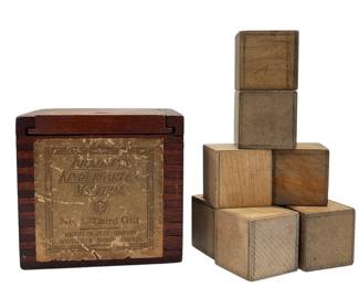 Late 19th C. MILTON BRADLEY Kindergarten Block Set Gift No. 3
