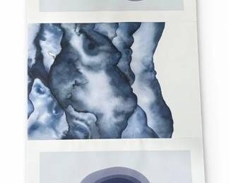 Three Abstract Prints, Study In Blue
