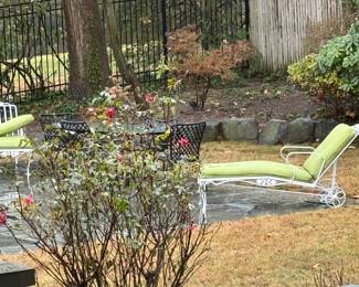 Wrought iron chaises