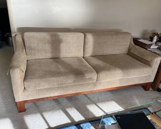 58 TanMidCenturyModernStyledLowProfileCouch