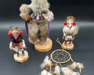65 ThreeHandCarvedNativeAmericanKachinaDolls