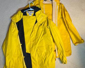 53 YellowRainBoatingGearFeaturingColumbiaRainCoat