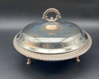 47 WMRogersSilverplateServerwithPyrexInsertBowl