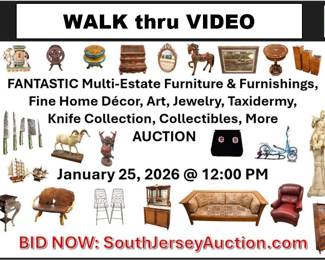 Walk Through Video for South Jersey Auctions January 25th Sunday Funday: https://youtu.be/XHw854RgkOU?si=QWUQfxfy9qHTaFGS -or- www.SouthJerseyAuction.com