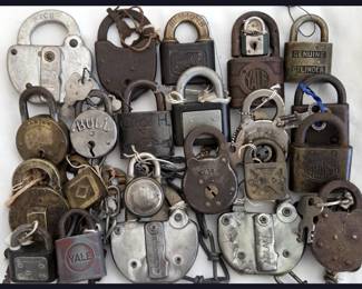 Cool Antique & Vintage Lock Collection; Most with Keys