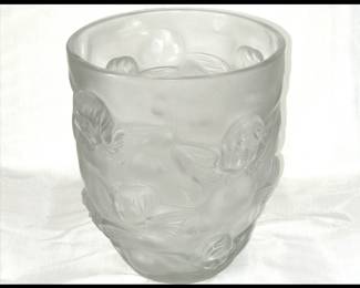 Large Heavy Glass Vase with Angels