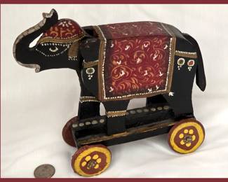 Hand Painted Elephant Pull Toy