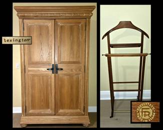 Lovely Lexington Armoire and Brevettato Valet Made in Italy