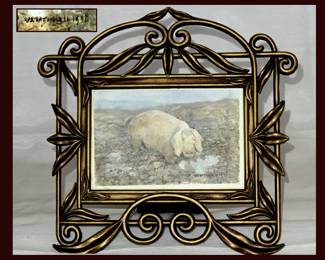 Cute Little Watercolor Signed in pretty frame