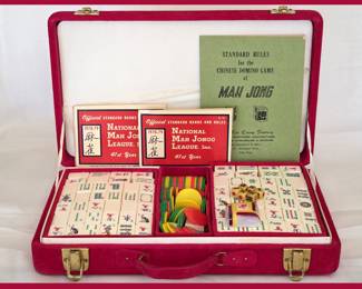 Great Mah Jong Set in Gorgeous Case: Thai Loong Factory Hong Kong